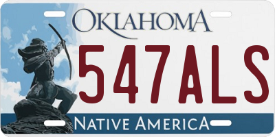 OK license plate 547ALS