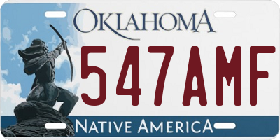 OK license plate 547AMF