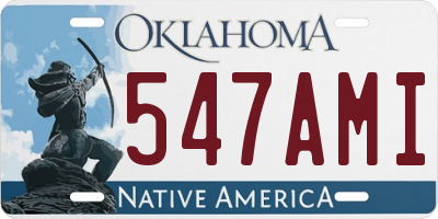 OK license plate 547AMI