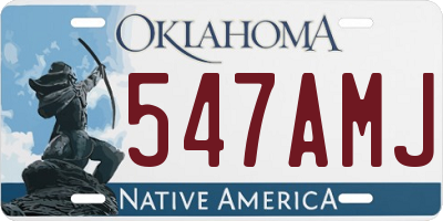 OK license plate 547AMJ