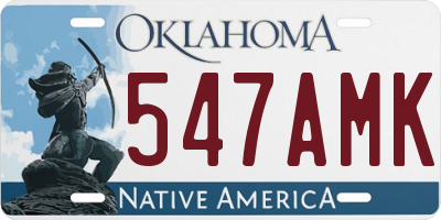 OK license plate 547AMK