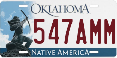 OK license plate 547AMM