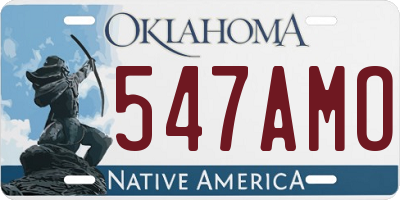 OK license plate 547AMO