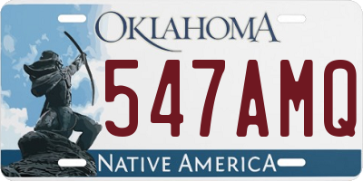 OK license plate 547AMQ
