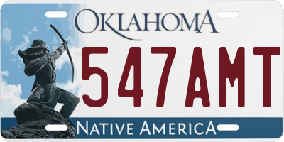 OK license plate 547AMT