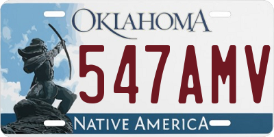 OK license plate 547AMV