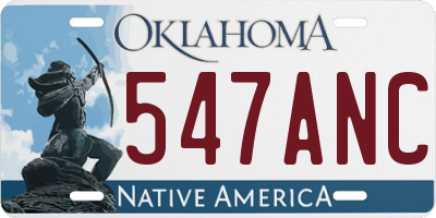 OK license plate 547ANC