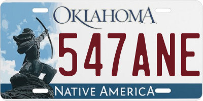 OK license plate 547ANE