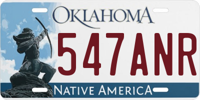OK license plate 547ANR