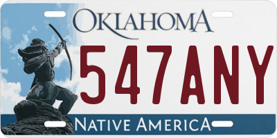 OK license plate 547ANY