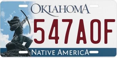 OK license plate 547AOF