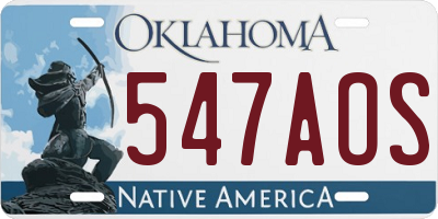 OK license plate 547AOS