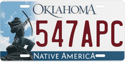 OK license plate 547APC