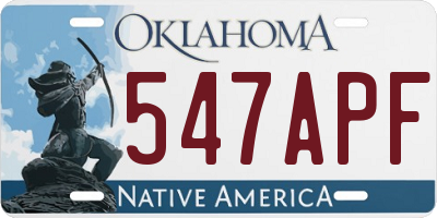 OK license plate 547APF