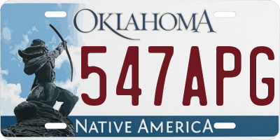 OK license plate 547APG