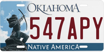 OK license plate 547APY