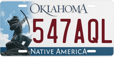 OK license plate 547AQL