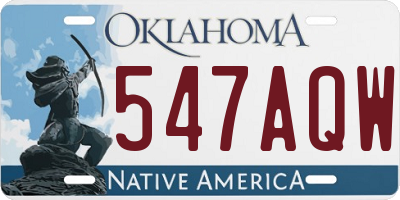 OK license plate 547AQW