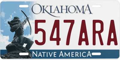 OK license plate 547ARA