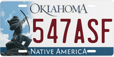 OK license plate 547ASF