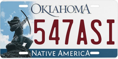 OK license plate 547ASI