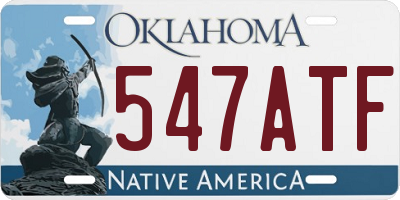 OK license plate 547ATF