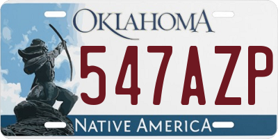 OK license plate 547AZP