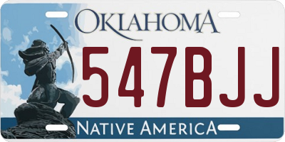 OK license plate 547BJJ