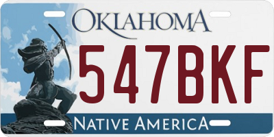 OK license plate 547BKF