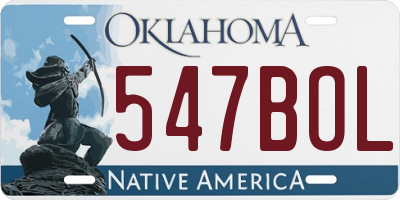 OK license plate 547BOL