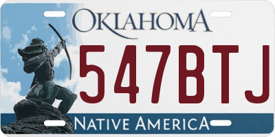 OK license plate 547BTJ