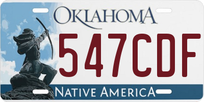 OK license plate 547CDF