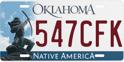 OK license plate 547CFK