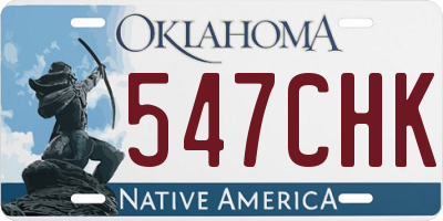 OK license plate 547CHK