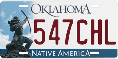 OK license plate 547CHL