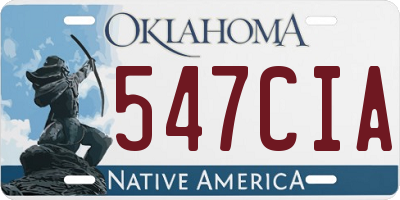 OK license plate 547CIA