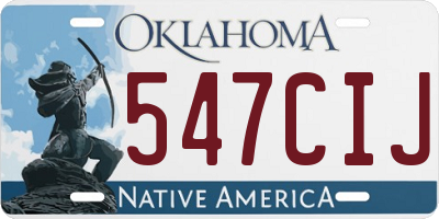 OK license plate 547CIJ