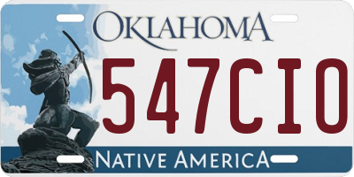 OK license plate 547CIO