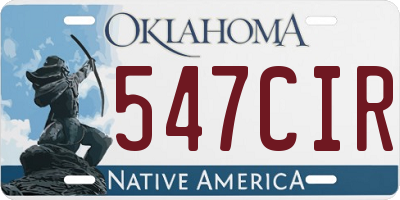 OK license plate 547CIR