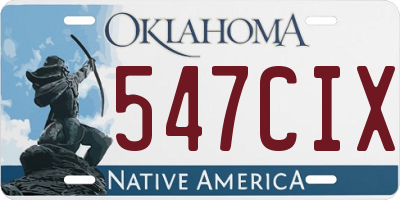 OK license plate 547CIX