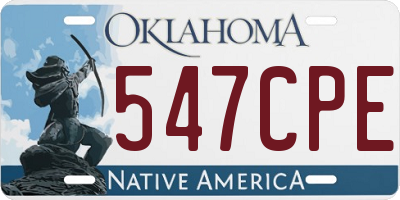 OK license plate 547CPE