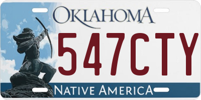 OK license plate 547CTY