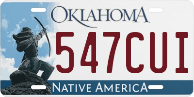 OK license plate 547CUI