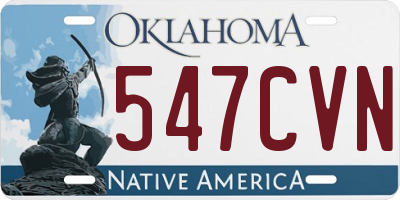 OK license plate 547CVN