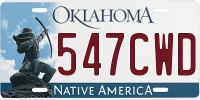 OK license plate 547CWD