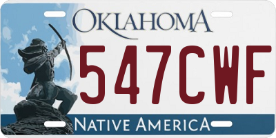 OK license plate 547CWF