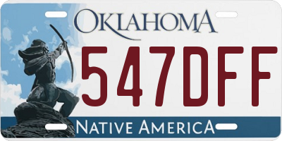 OK license plate 547DFF