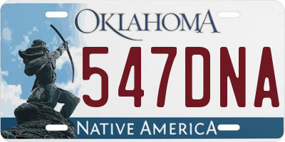 OK license plate 547DNA
