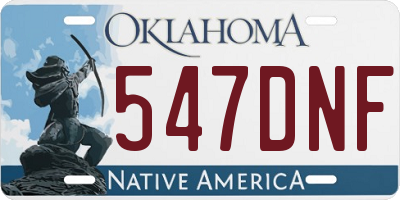 OK license plate 547DNF