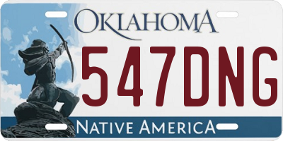 OK license plate 547DNG